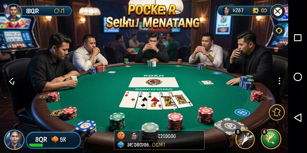 Tampilan gameplay Poker yang seru di 8QR.