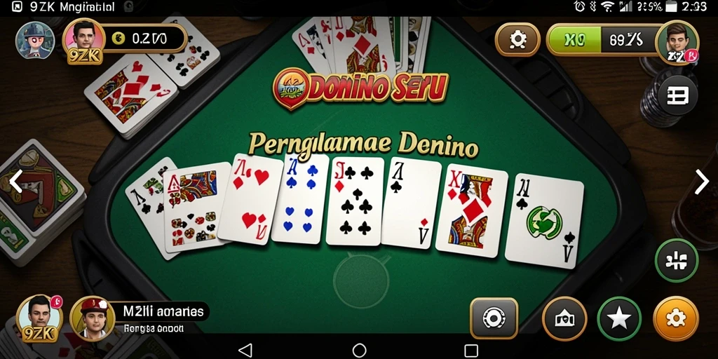 Screenshot gameplay 9ZK menampilkan aksi dominonya yang menarik.