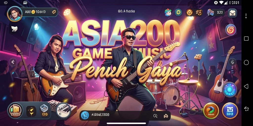 Tampilan gameplay ASIA200 dengan interaksi musik yang menarik.