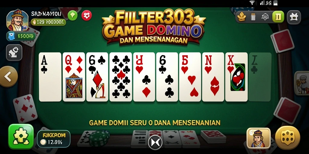 Screenshot gameplay FILTER303 yang menampilkan keseruan bermain domino.