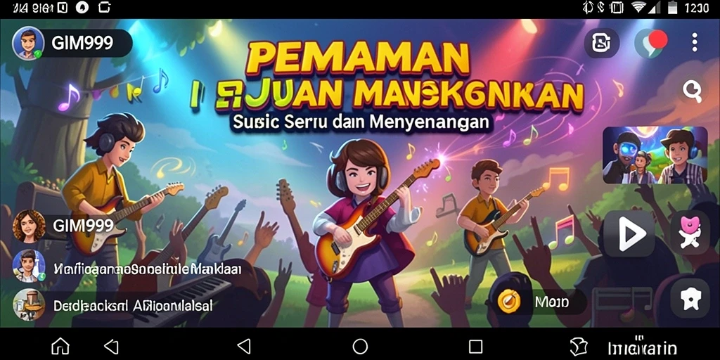 Screenshot GIM999 menampilkan pemain menikmati tantangan musik.