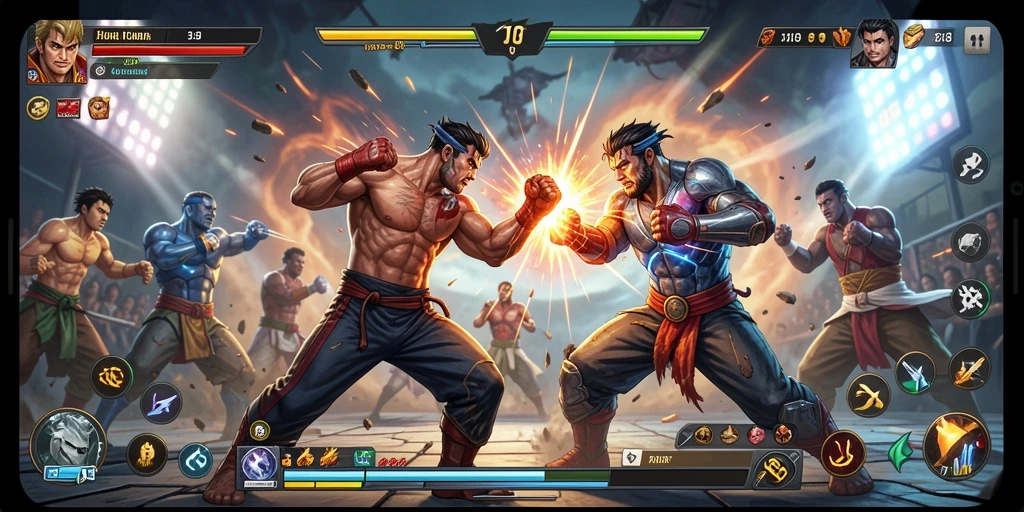 Tampilan gameplay pertarungan epik di HARAPJP.