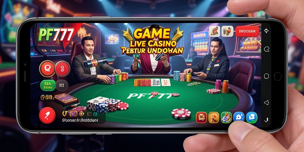 Tampilan gameplay Live Casino menarik dan interaktif dari PF777.