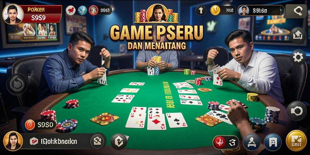 Tampilan gameplay menarik dari S9S9 yang penuh strategi Poker.