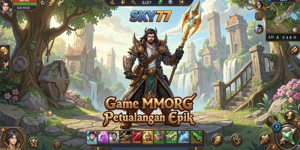 Tampilan gameplay SKY77 dengan aksi MMORPG yang mendebarkan.
