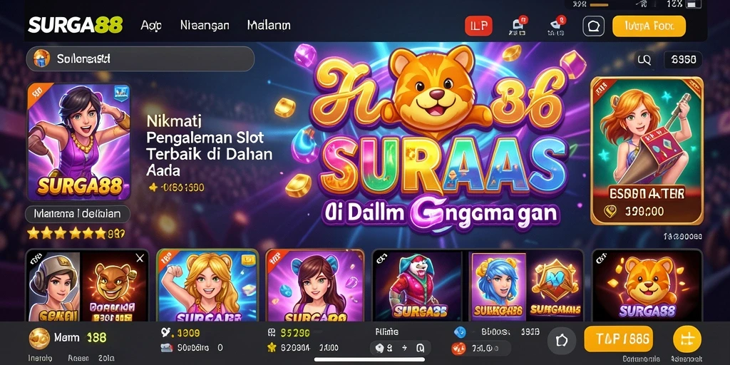 Tampilan menarik dari gameplay slot di SURGA88.
