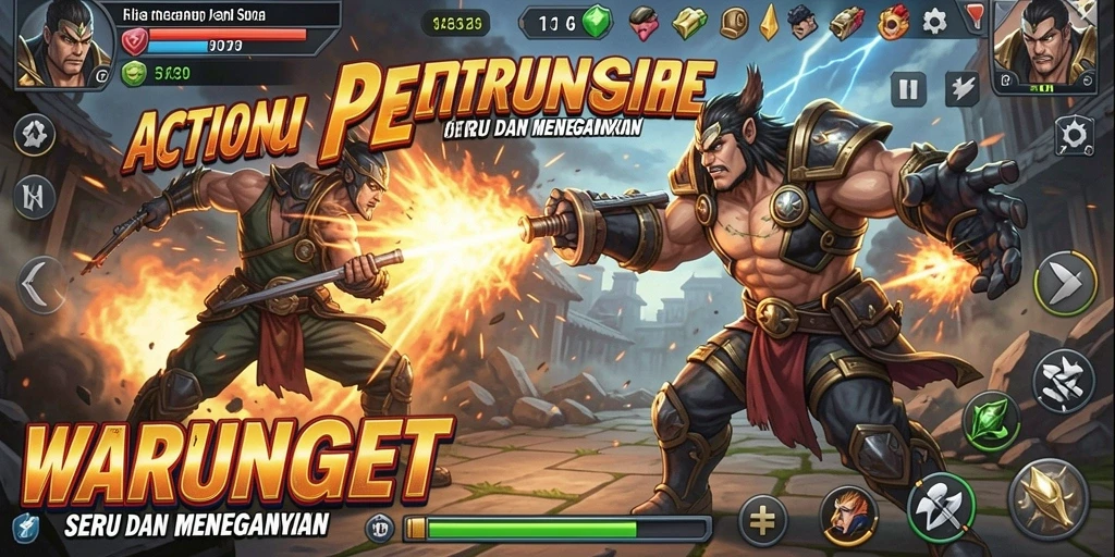 Tangkapan layar <strong>WARUNGBET</strong> menampilkan aksi pertarungan yang epik dan mendebarkan.